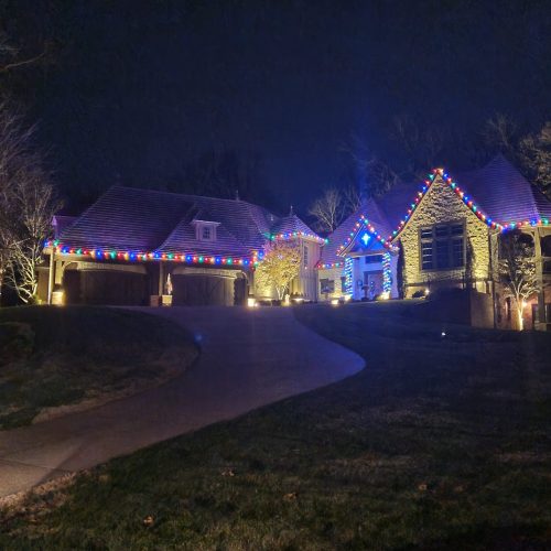 Residential christmas light installation